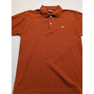 Vintage Lacoste Men Cotton Orange Short Sleeve Silver Logo Polo Shirt Medium 4
